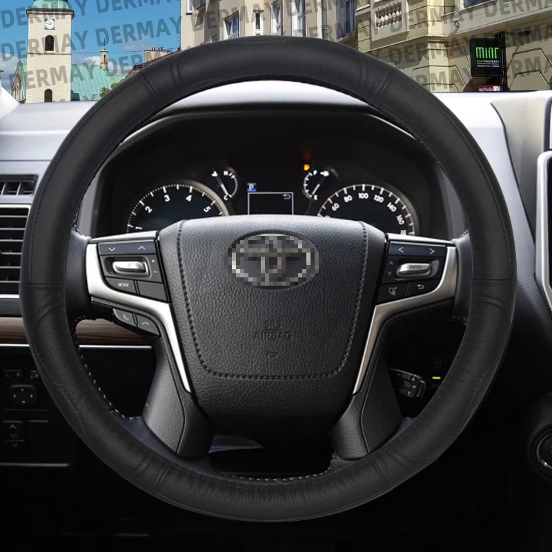 

Genuine Leather Car Steering Wheel Cover for Toyota Land Cruiser Prado 90 100 120 150 200 300 Fj Cruiser Auto Accessories