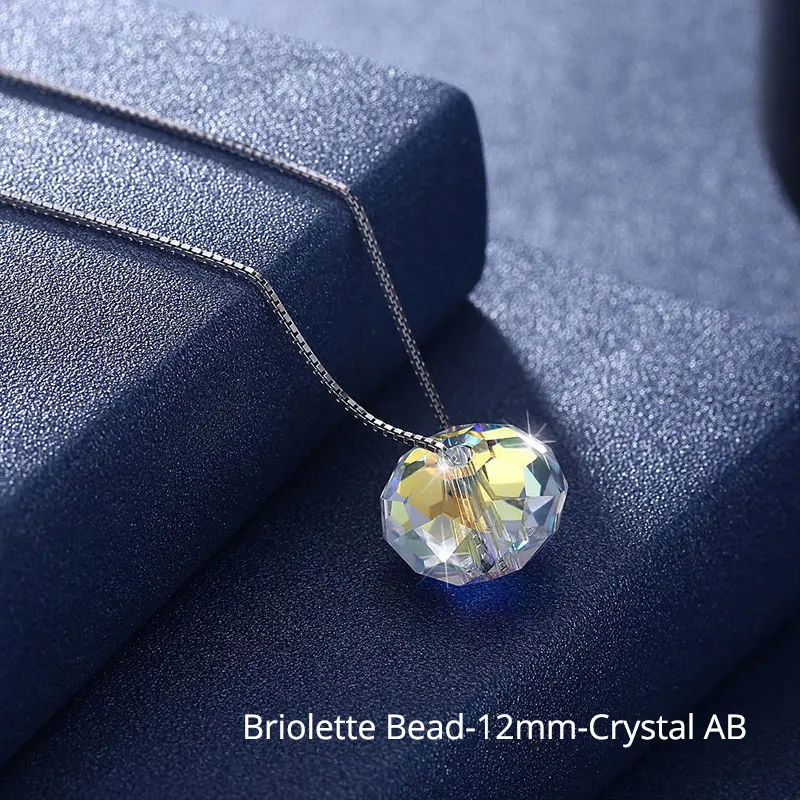 Briolette Bead AB-12 Украшенные кристаллами подвеска Сваровски ожерелья красочные бусины для женщин Свадебные офисные ювелирные изделия простая Мода - Окраска металла: Briolette Bead AB-12