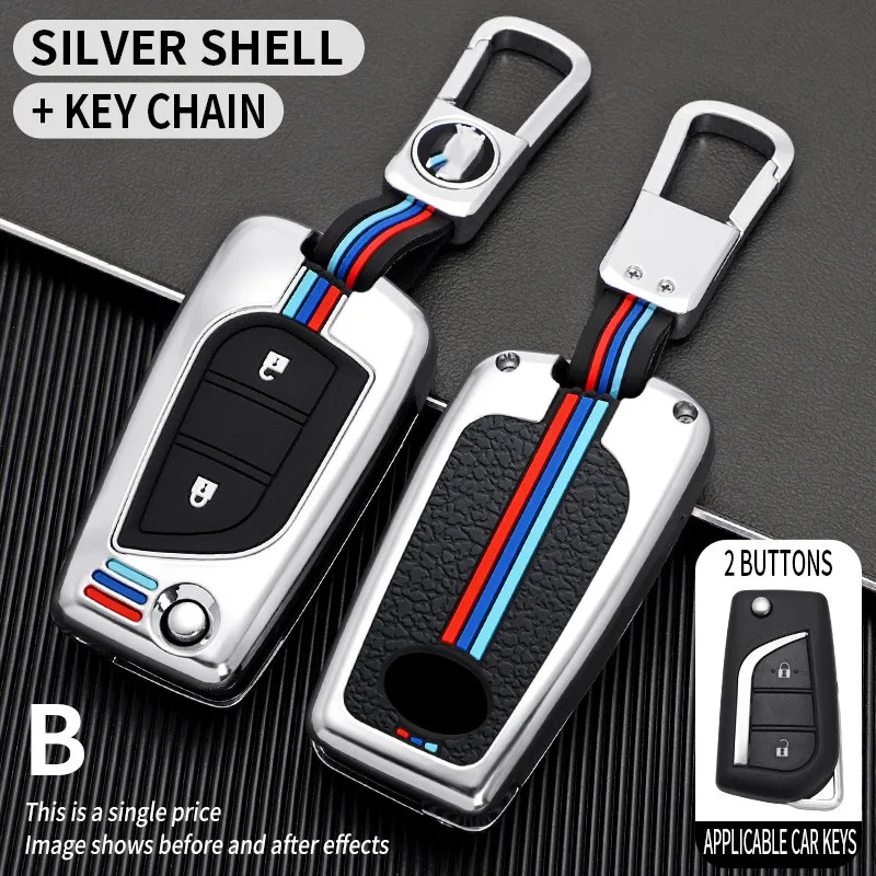 

Zinc Alloy Car Key Holder Full Cover Case For Toyota RAV4 Ralink Corolla Highlander Camry Reiz KeyChain Accessories