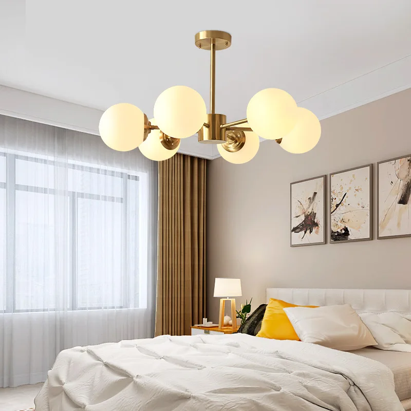 Koop Nordic Stijl Lampen En Lantaarns Eenvoudige Post-Moderne Slaapkamer Woonkamer Eetkamer Kroonluchter Combinatie Moleculaire Lamp