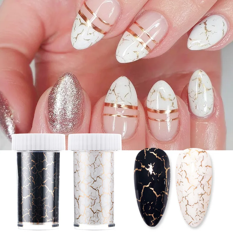 

1 Box Nail Art Transfer Foil Snake Stickers Marble Fresh Flowers And Leaves Paper Sparkly UV Gel Wraps Adhesive Decals