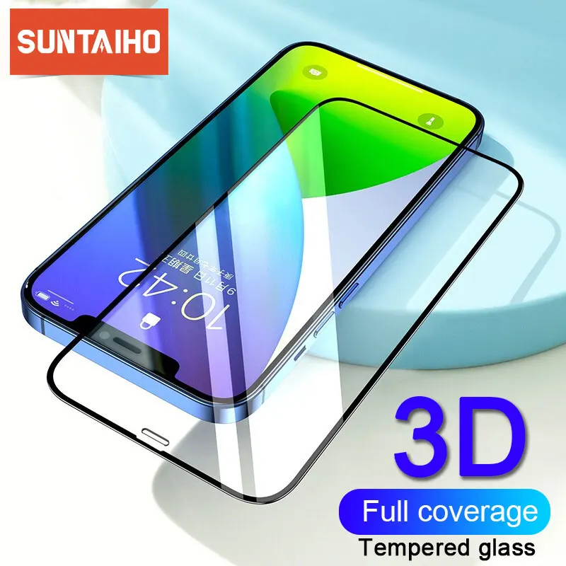 Защитное стекло Suntaiho с полным покрытием для iPhone 12 11 Pro Max XR XS X пленка из