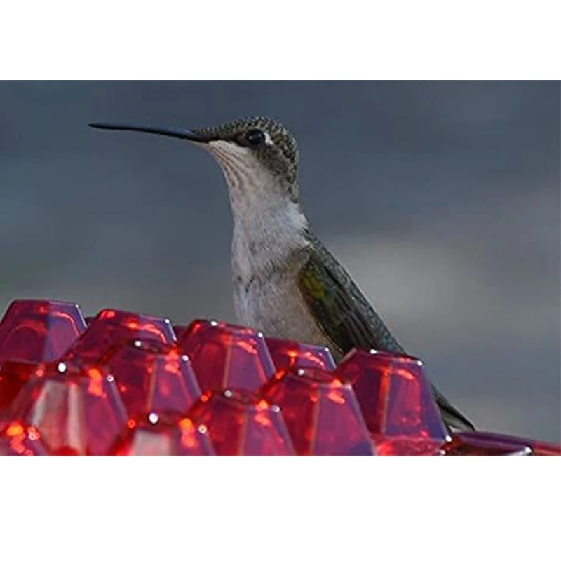 

MXLB Red Hexagon Hanging Hummingbird Feeder Drinker Outside Decoration Birds Water Food Dispenser Outdoor Feeding Food Dispenser