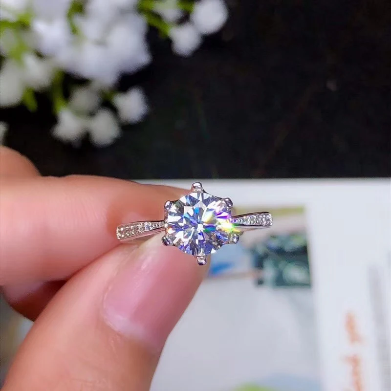 Ювелирные изделия CoLife 1.2ct 2ct D Цвет VVS1 класс Moissanite кольцо для свадьбы Серебро 925