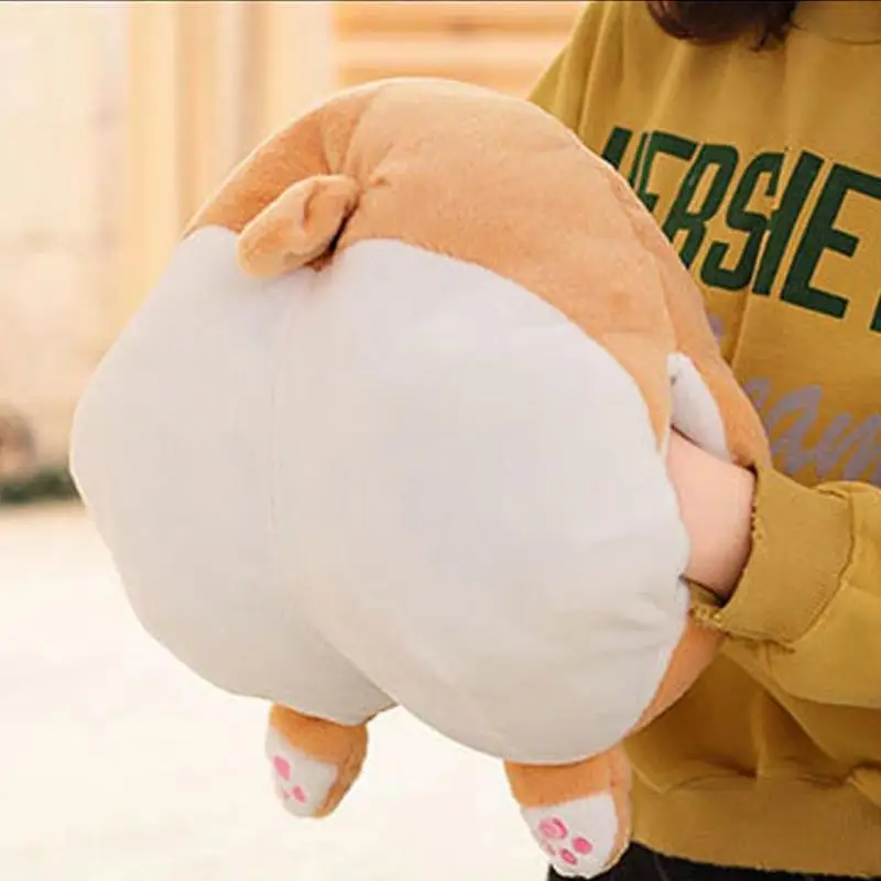 Плюшевая подушка в форме собаки виде ягодиц Бархатная 38/42 см мягкие игрушки