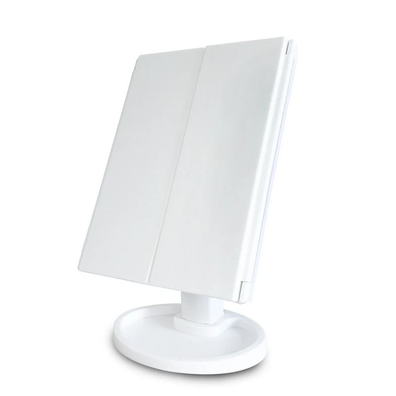 

COSTWAY 2021 New Makeup Mirror Desktop Mirror Make up ABS Three Color Complementary Light LED Portable Cosmetic Mirror For Girl