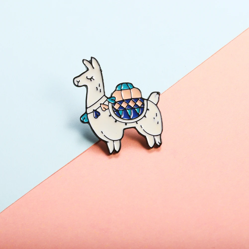 

Alpaca Park Enamel Pins Custom Book Scissors Bunny Brooch Lapel Badge Bag Cartoon Animal Costume Jewelry Gift for Kids Friends