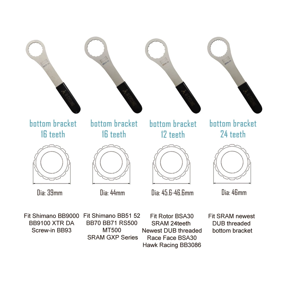 Велосипедный гаечный ключ инструмент для ремонта всех серий диаметр 39-50 мм 12/16/24