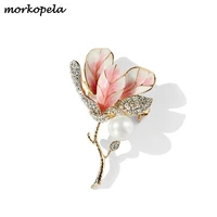 morkopela tulip flower brooch enamel pin for women costume clothes jewelry scarf clip pins accessories
