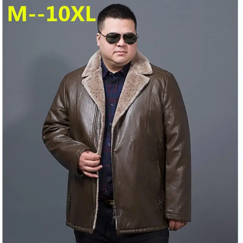 

Winter 10XL 6X 9XL 8XL Geniune Leather Lapel Cashmere Men Sheepskin Warm Jacket Male Brand Top Quality Coat