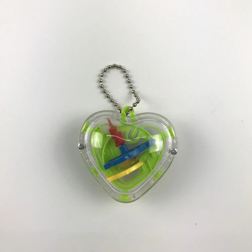 

10pcs 3D Maze Heart Shape Puzzle Game Intelligence Beads Maze (Random Color)