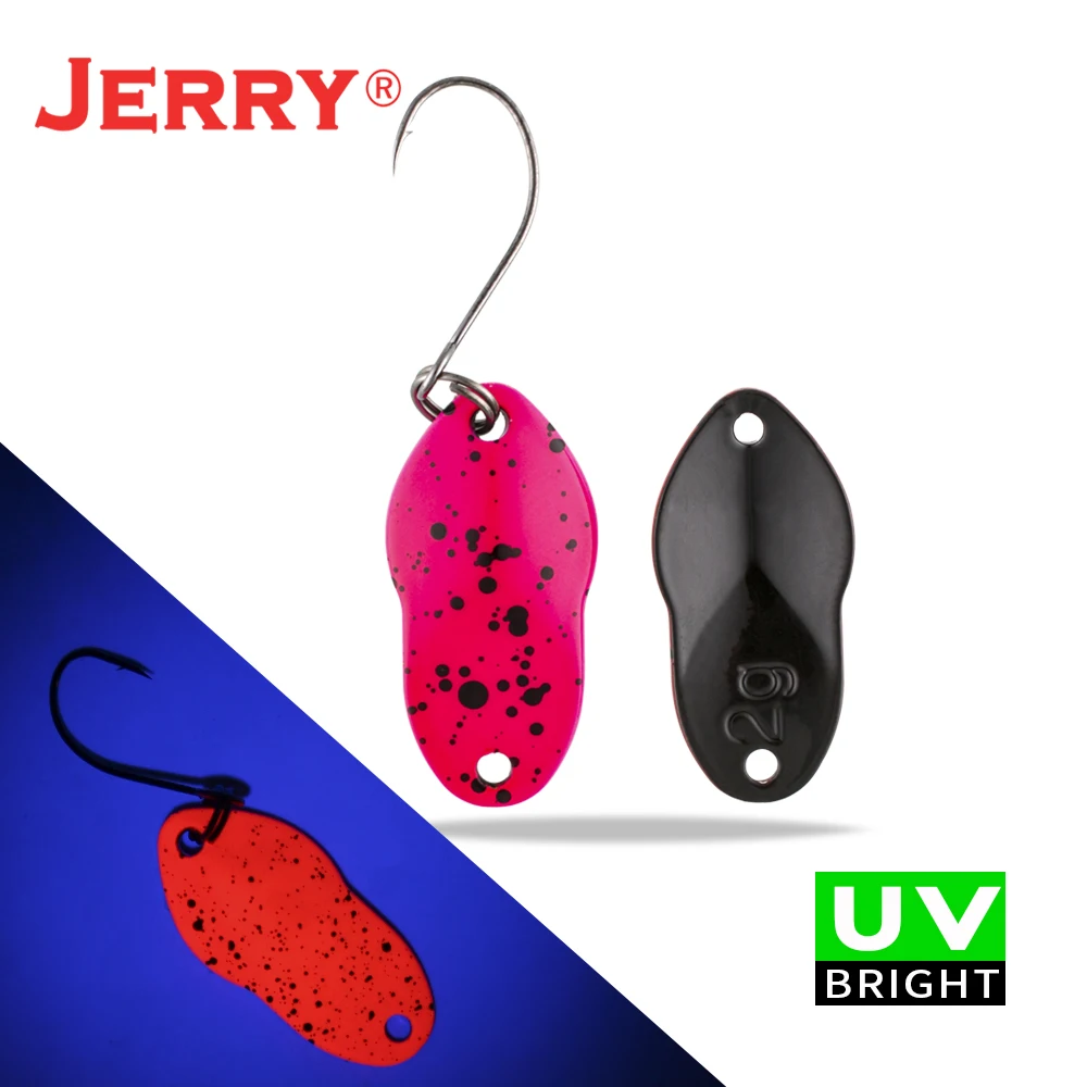 hot pink Jerry 2 г 3 г микро рыболовные приманки сверхлегкие латунные металлические жесткие приманки один крючок пресноводная зона форель Щука окунь ложка безделушка pesca - Цвет: hot pink