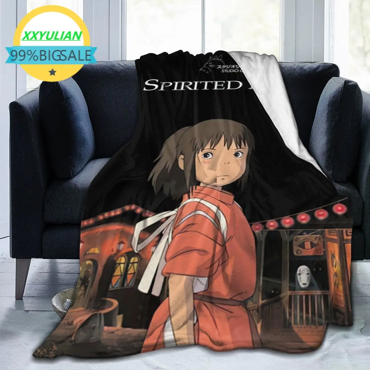 

Anime Blanket Spirited Away Figure Flannel Blanket for Beds Throw Soft Carpet Cartoon Printed Bedspread Bedding Sofa Gift