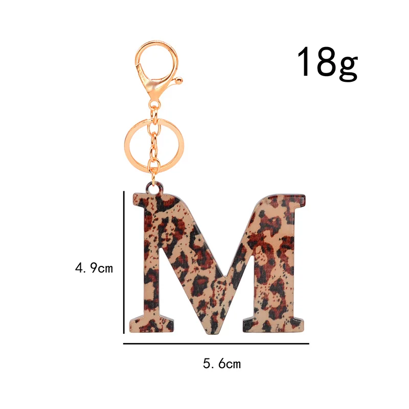 Новые брелки с леопардовым принтом из смолы 26 дюймов английским алфавитом