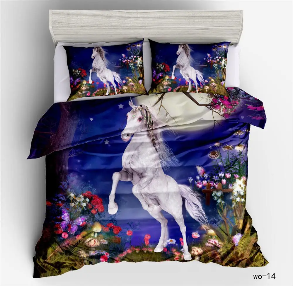 

Posmiya 3D Digital Printing Bedding Sets Home Textile Three Pieces Quilt Cover Pillow Case Both No Core Polyester Multiple Size