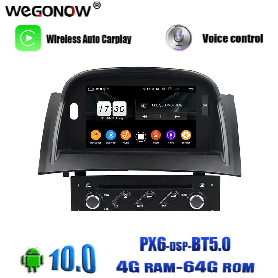 DSP1Din Android 10 0 для Renault Megane II 2 2004 2009 4 Гб ОЗУ + 64 ГБ Автомобильный DVD плеер GPS Glonass map RDS