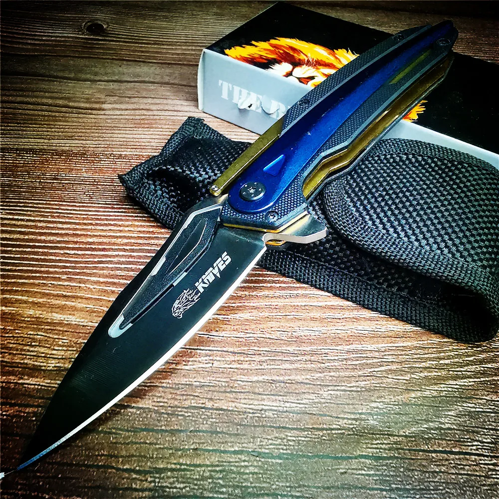 

Складной нож из нержавеющей стали 8CR1 3MOV, высокопрочный карманный нож, острый, 57HRC, холодного синего цвета, для охоты и выживания в джунглях