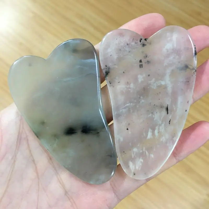 Природного камня нефрита гуаша инструмент гуашь скребок для ухода за лицом лица