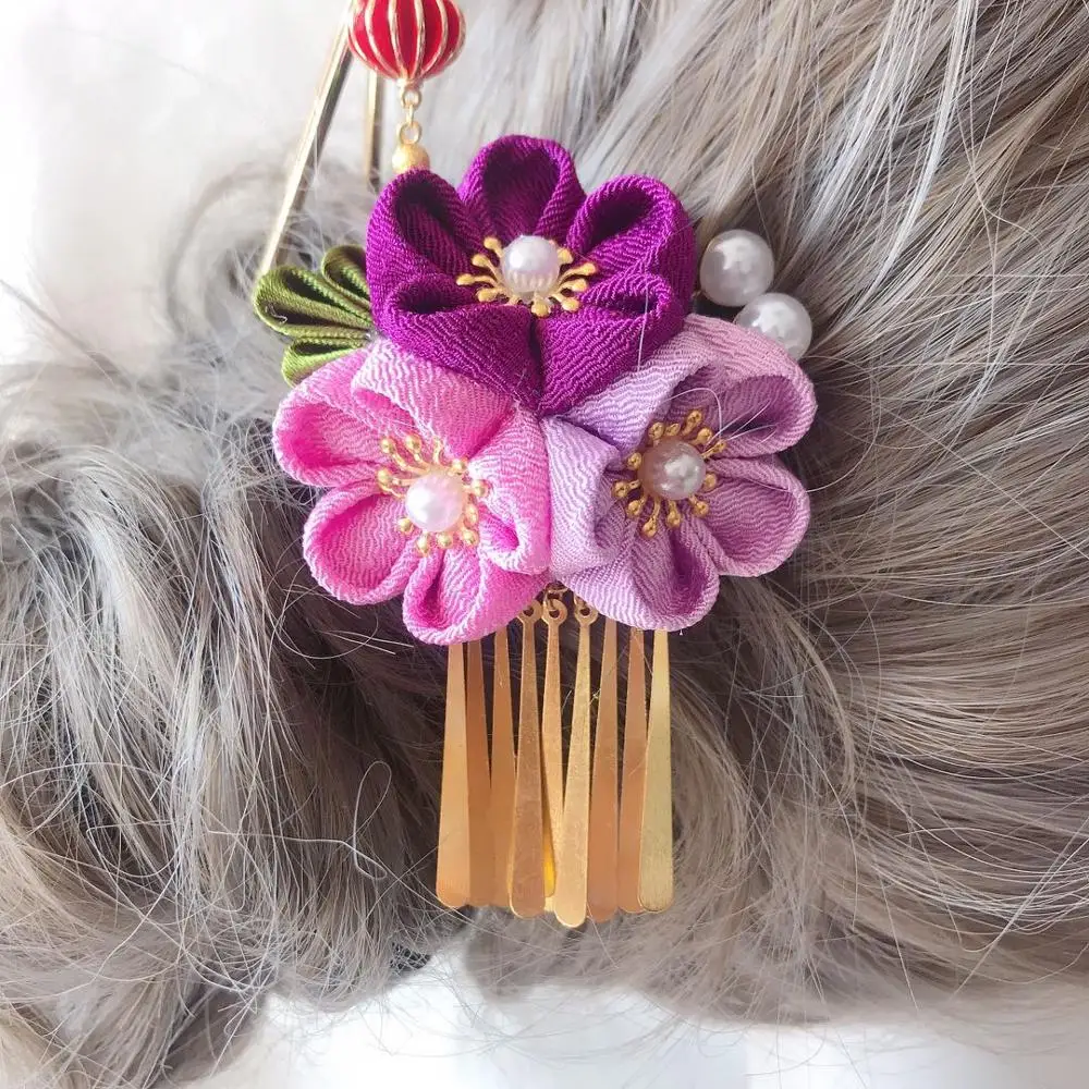 Кимоно для волос в японском стиле изящный аксессуар ручная работа фото головной