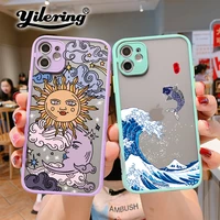 fashion wave matte art stars sun moon phone case for iphone 11 12 pro xs max 7 8 plus se 2020 12 mini x xr case shockproof cover