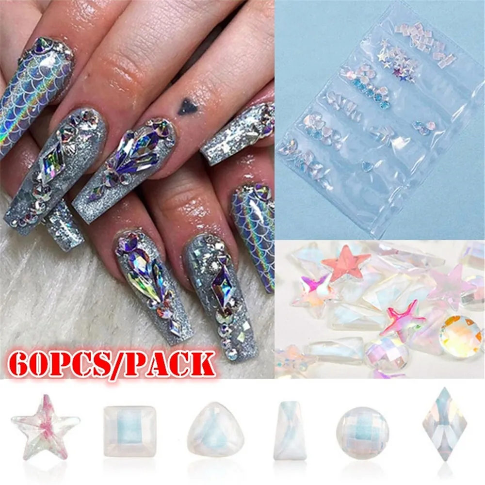 3D Стразы для дизайна ногтей цветные акриловые камни AB миниатюрные драгоценные