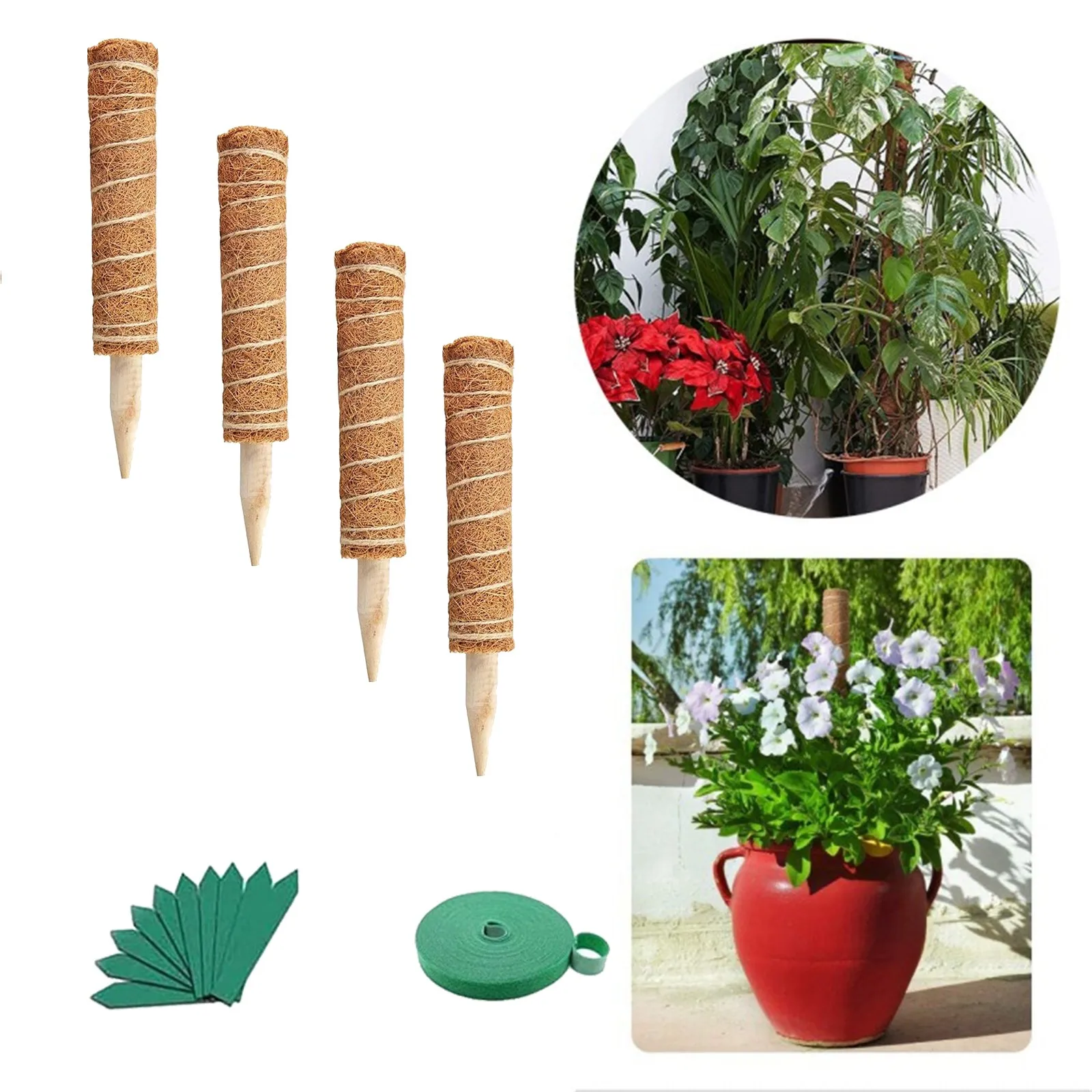 2021Coir Moss Pole Stick Scindapsus стержни для подъема растений стойки выдвижные растений|Опоры