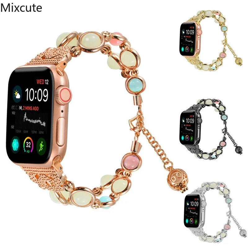 Агатовый ремешок для apple watch серии 5 4 3 2 iwatch band 44 мм 42 40 38 браслет iphone регулируемый
