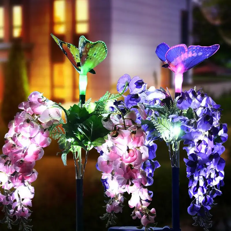 

Solar light LED simulation bean flower lawn lamp outdoor waterproof garden courtyard park path lawn decorative 1/2 pcs