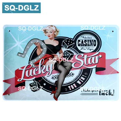 [SQ-DGLZ] LAS VEGAS металлический знак бар Настенный декор оловянный знак винтажный Бар Паб Настенный декор живопись покер таблички Боулинг Арт плакат - Цвет: 0416