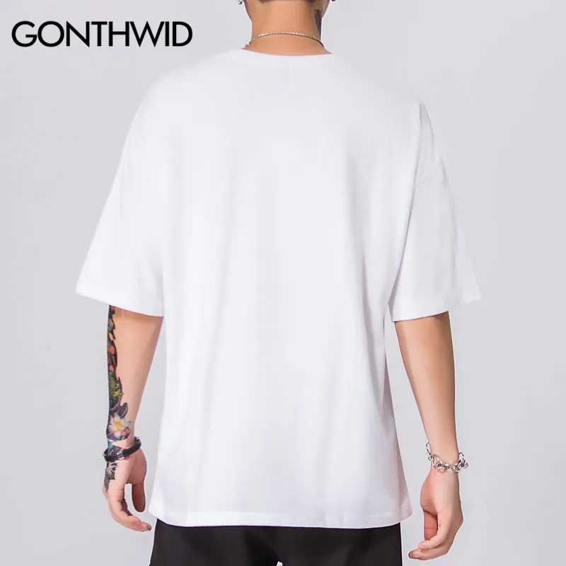 GONTHWID ящерица лимон вишня фрукты принт уличная футболка Футболки Уличная