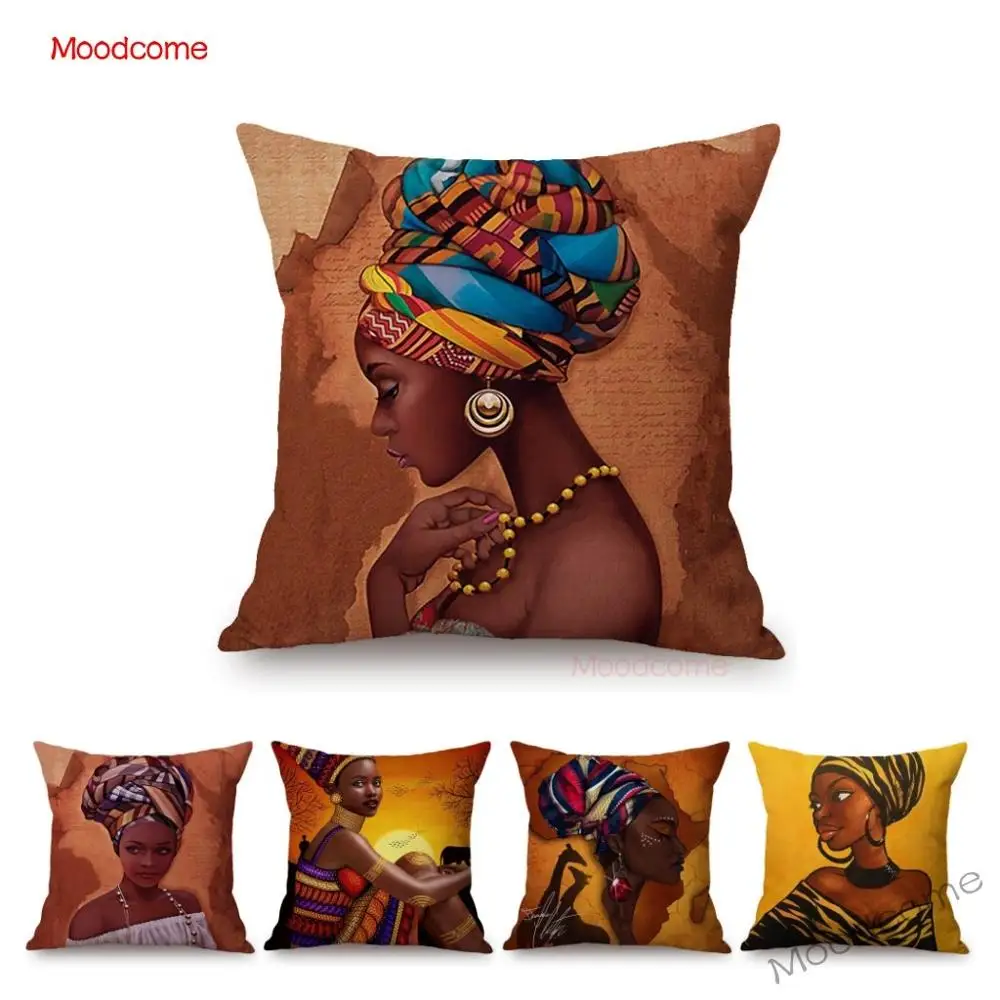Модная АФРИКАНСКАЯ ДЕВУШКА масляная живопись Черные Женщины Декор для дома