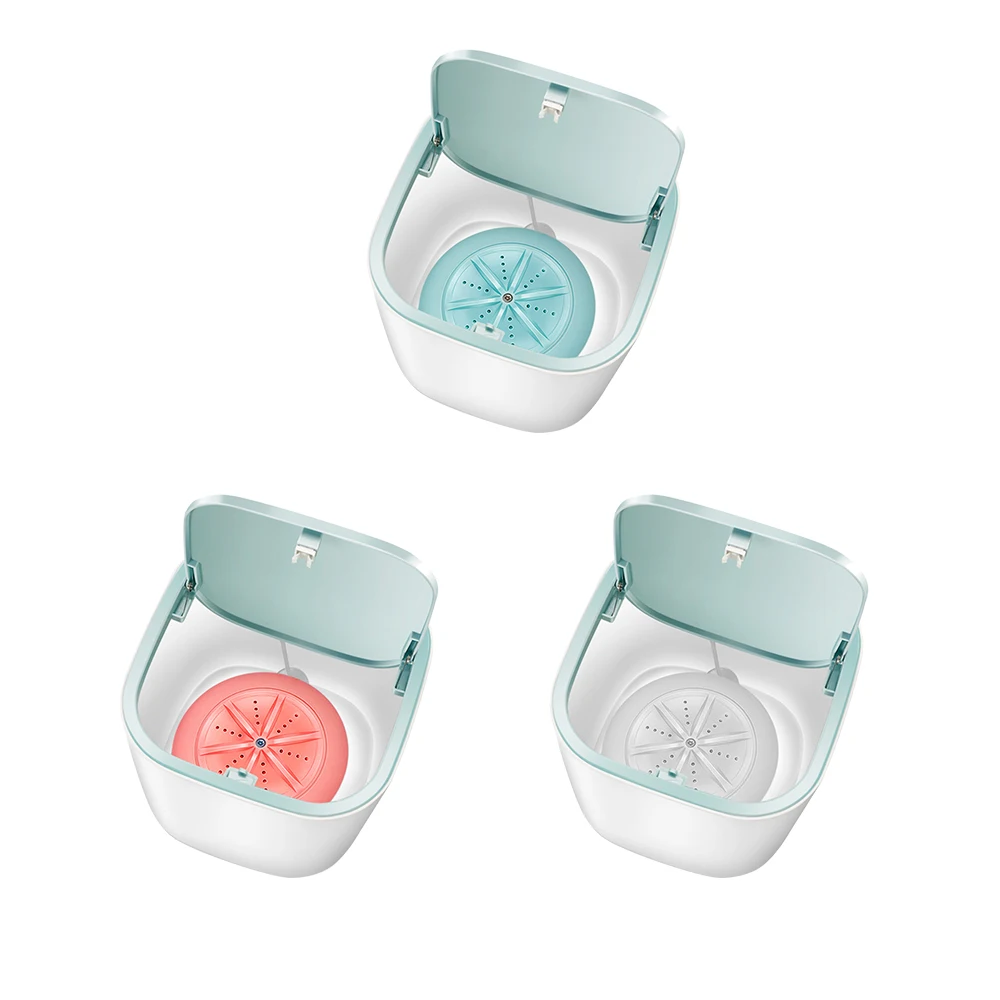 

Mini Portable Mini Washing Machine Washer Rotating Ultrasonic Turbines Washer USB For Travel Camping RV Dorm Home Cleaning Tool