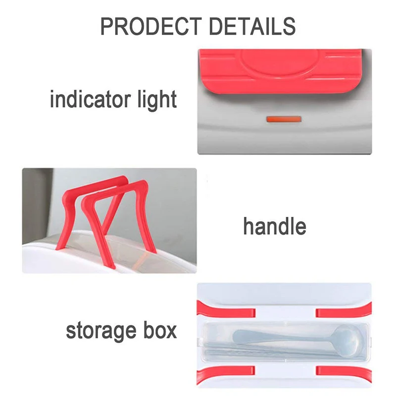 Портативный Электрический Ланч-бокс 12 В 220 с вилкой Стандарта ЕС 304 из нержавеющей