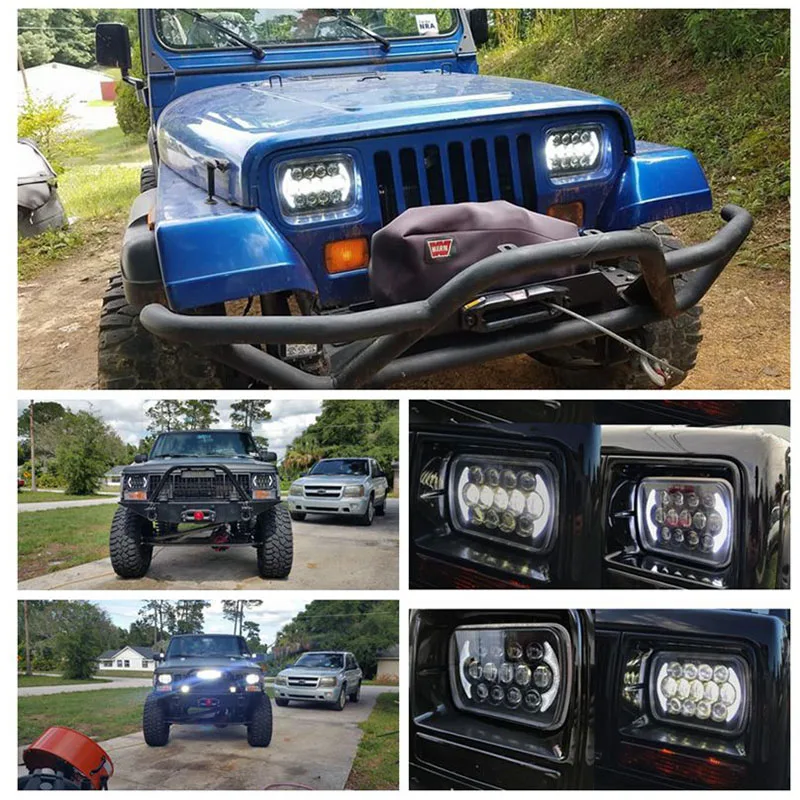 5X7 дюйма 85 Вт h4 светодиодный фары лампы 7x6 дюймов DRL для Jeep Wrangler YJ XJ грузовик FLD Firebird