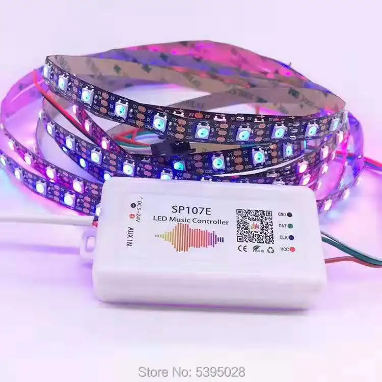 Bluetooth музыкальный RGB контроллер SP107E обычно используется в WS2812BWS2811SK6812 DMX512 светодиодные полосы Пиксельная лампа RGB/RGBW DC5V-24V