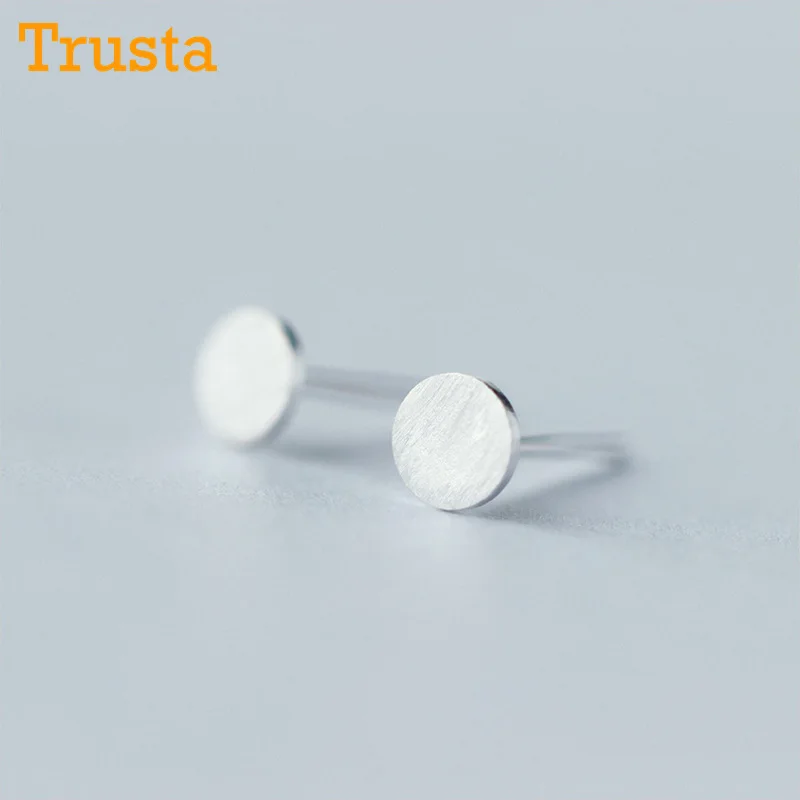 Женские круглые серьги гвоздики Trusta модные милые миниатюрные из 100%