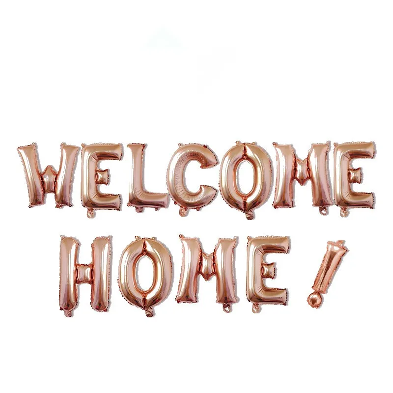 Набор воздушных шаров в алюминиевой пленке с надписью Welcome Home | Дом и сад