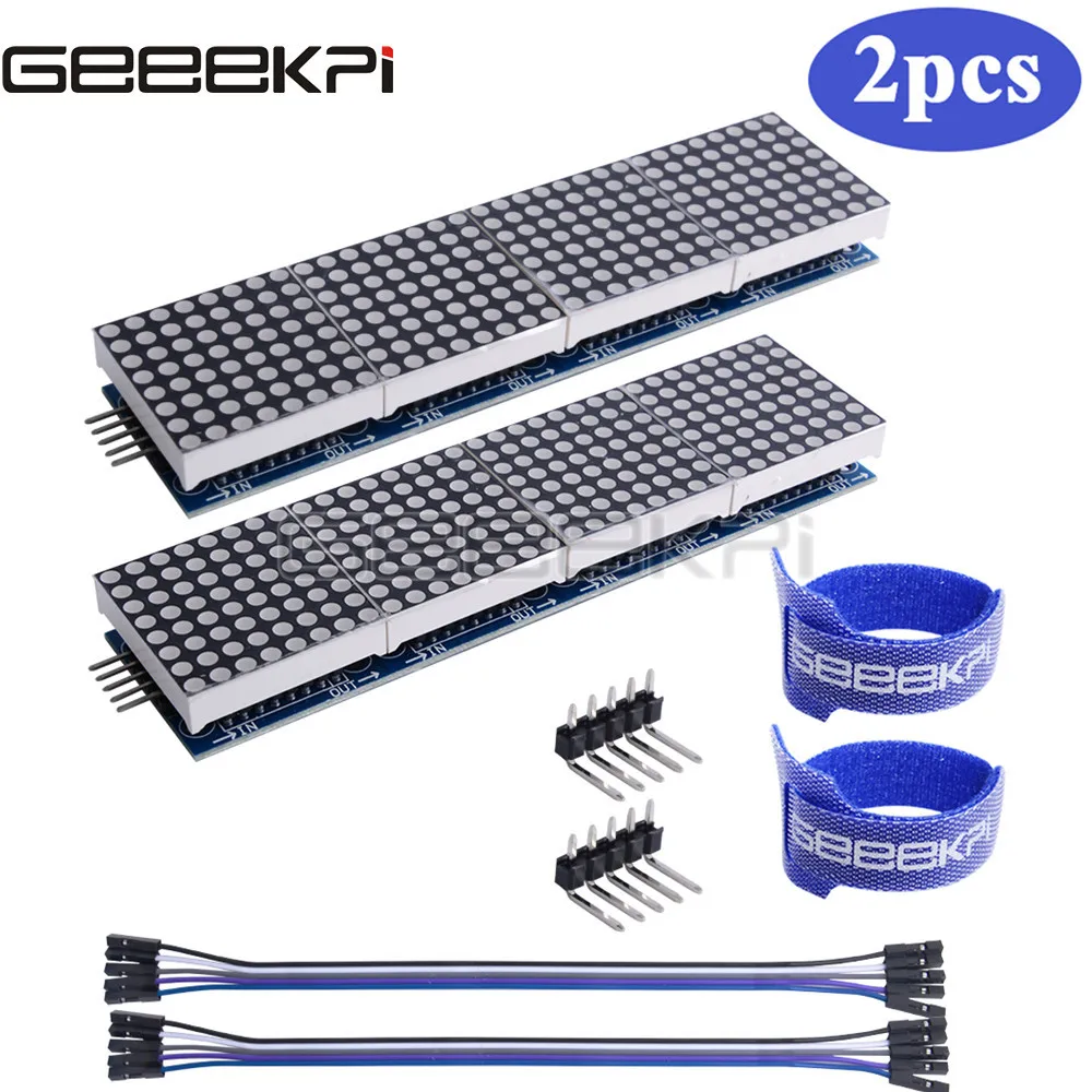 Модуль точечной матрицы GeeekPi 2 шт. max7218 для микроконтроллера Arduino 4 в одном дисплей