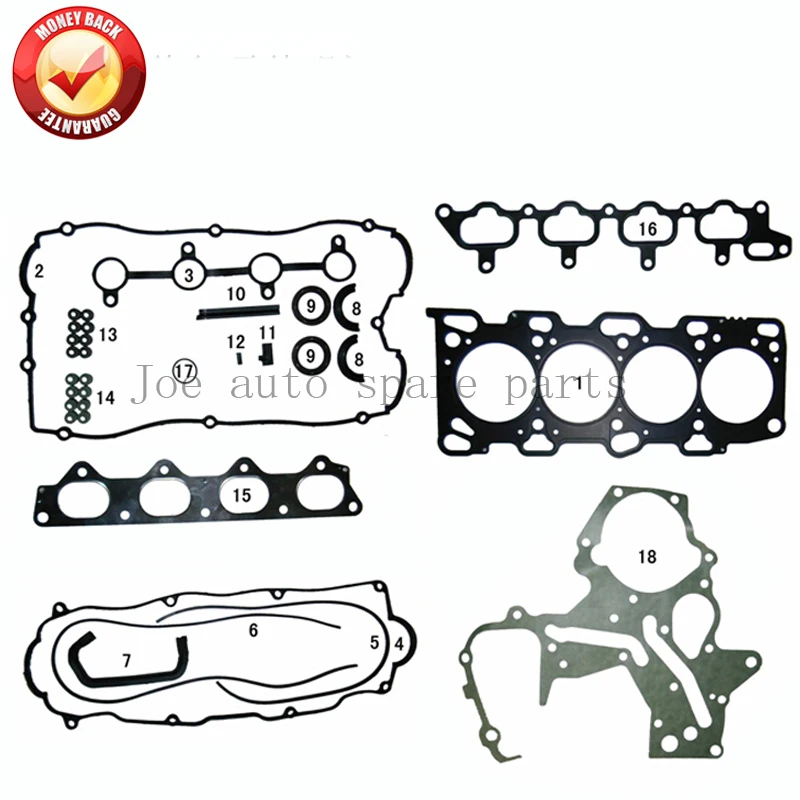 Полный комплект прокладок двигателя G4JS для Hyundai Santa Fe Sonata Kia Optima 2.4L 99-06 20910-38E00-AS