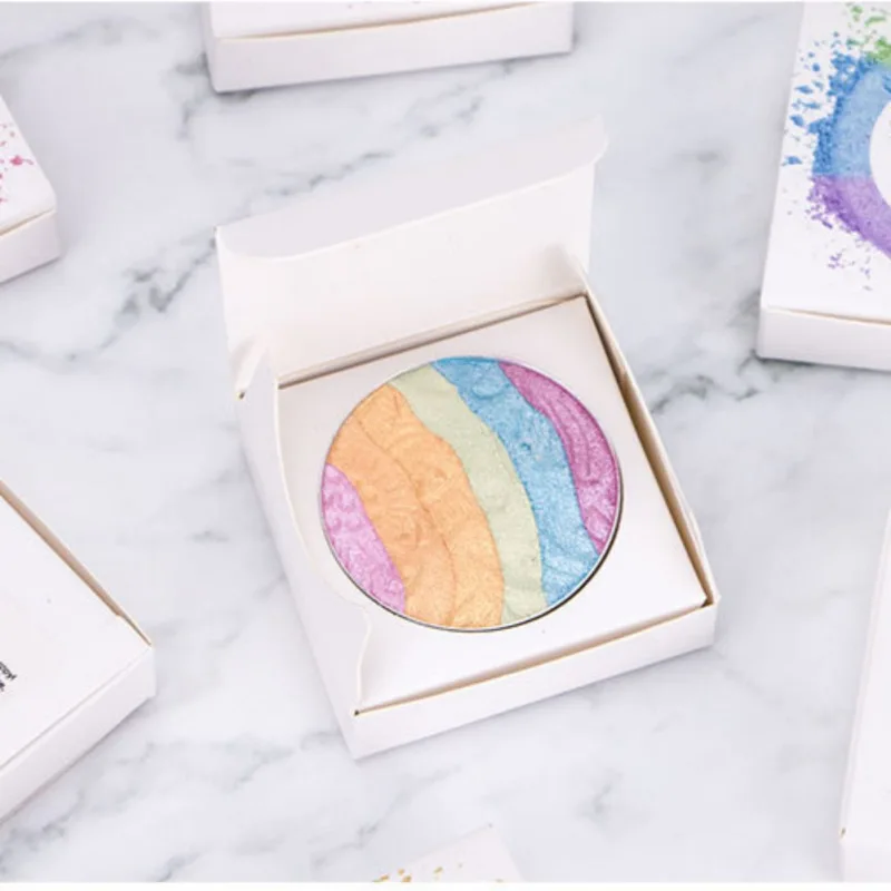 Радужные тени для век мерцающие палитры Румяна Блеск лица цветные Палитра