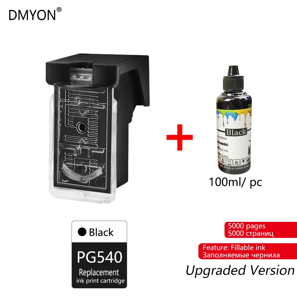 DMYON PG540 CL541 сменный картридж для принтера для Canon 540 541 XL для Canon Pixma MG4250 MG3250 MG3255 MG3550 MG4100 MG4150 принтер - Цвет: Black