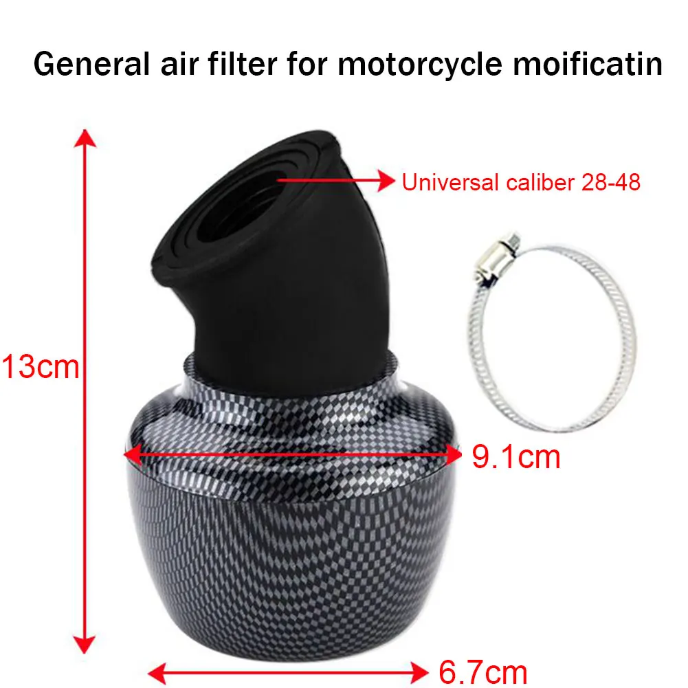 Stable 45 Angled Neck With Ring Bike Lightweight Scooter Mesh Durable Air Filter Modified Motorcycle Accessories Adjustable Hose |