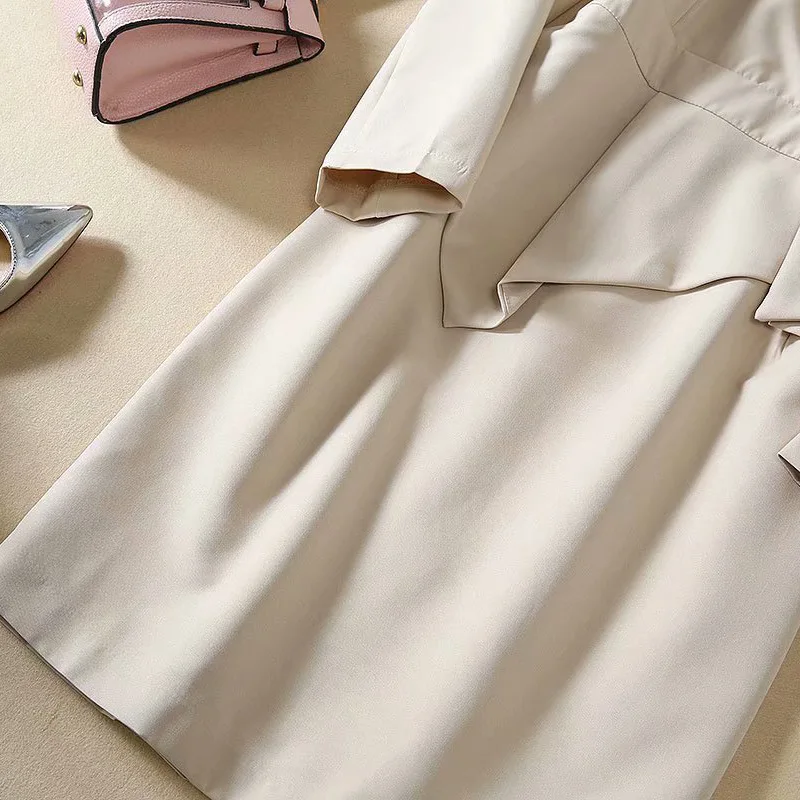 

Work Dress Elegant 2021 Autumn Fashion Women V-Neck Long Sleeve Back Split Pencil Dress Ladies Bodycon Sheath Peplum Dress OL