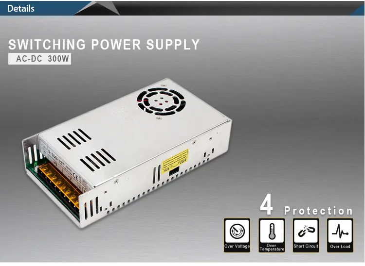 Прочный се одобренный S-300 300w 12v 24v 48v dc выход с татуировками электропитания