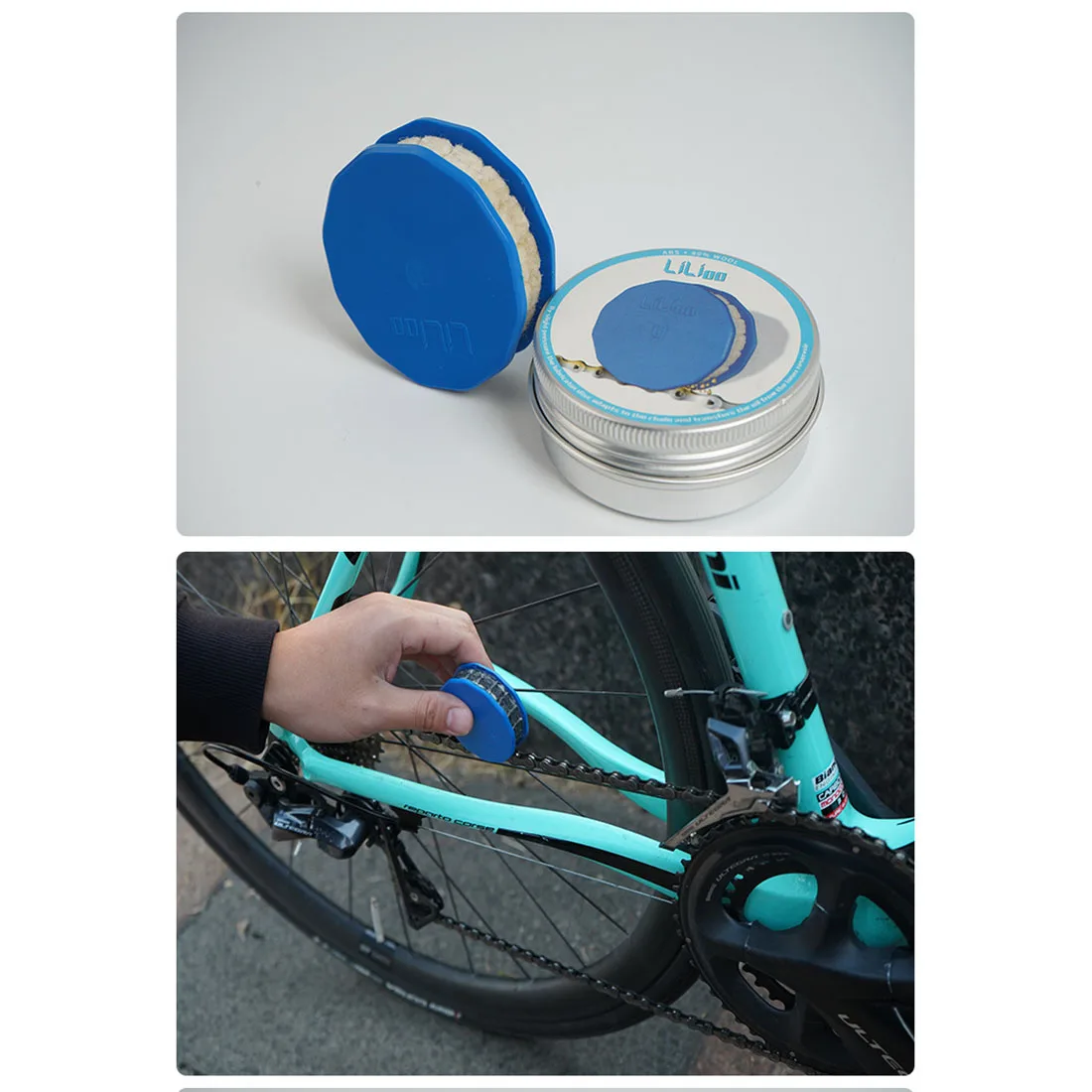 

LiLioo Bicycle Bike Chain Lubricator Roller Chain Oiler Oil Lubrication Tool Quick Handfree Oil Painted Spread