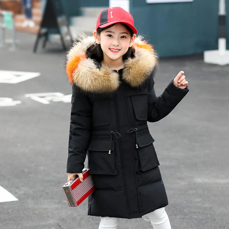 2019 пуховое пальто для девочек зимняя детская парка куртки теплая Подростковая