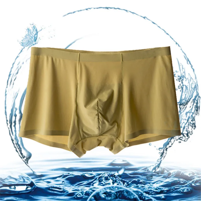 Choose Men's Healthy Underpants 3D Cutting Male Ice Silk Fabric Refreshing and Breathable Boxer Shorts 5Pcs/Plastic