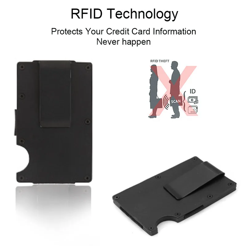 Металлический держатель для карт DIENQI Rfid мужской маленький тонкий кошелек в три