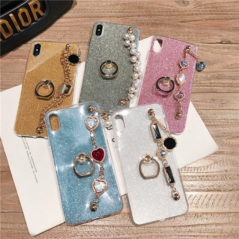 phone cases for one plus 7 pro 5 5t 6 6t 7t 8t 18 9 pro bling luxury rhinestone chain girls cover for oneplus nord n100 n10 5g free global shipping