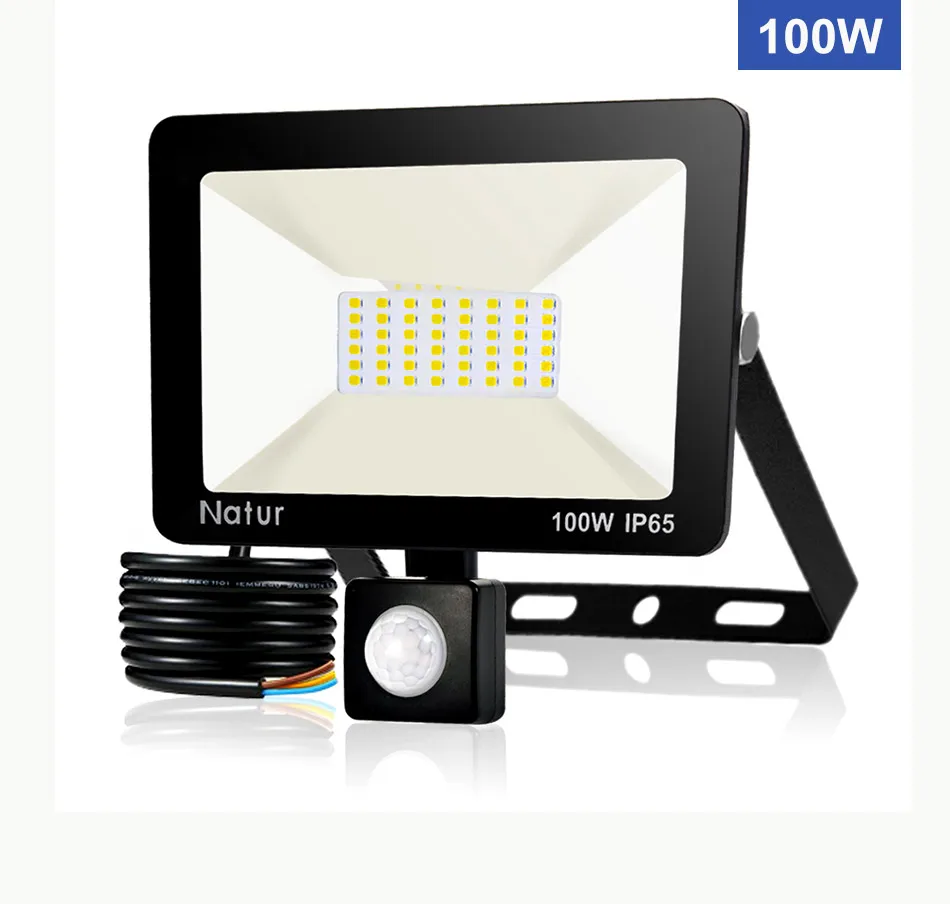 Датчик движения светодиодный прожектор 220V10W 30W50W100W150W IP65 наружный Светодиодный точечный светильник Настенный светильник отражатель светодиодный водонепроницаемый прожектор светильник